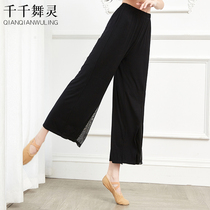 Modern classical dance wide-leg pants loose practice clothes female elegant Chinese dance famous dance dance pants teacher costume