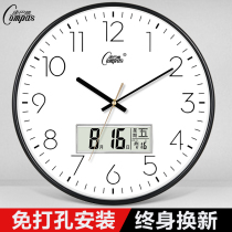 Kangba silk wall clock Living room clock Nordic simple fashion household clock wall clock performance generation creative personality Quartz clock