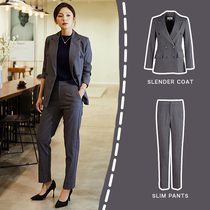 Professional suit suit womens formal Korean version casual tooling British style goddess Fan small suit two-piece suit