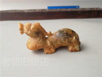 Antique Jade bag old bag really old yellow Yurui beast Tiger collection low price high ancient jade
