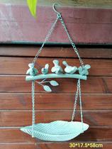 Outdoor Garden Terrace Terrace Balcony Iron Art Feeder Suspension Small Bird Eater Retro Make Old Groceries Decoration Instyle Green