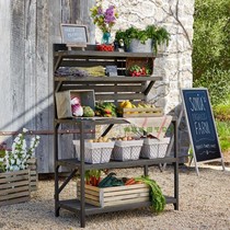 Outdoor garden florist Grocery Shelves Flower Racks Solid Wood Multilayer Multi-Meat Separator Shelving Store Shop Windows Display Displays