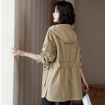 Jacket Lady Spring Autumn 2021 New Korean Version Loose Lady 100 Hitch Casual Tooling Tandem Cap Pop windsuit for long section