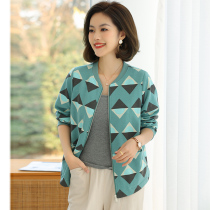 Big Code Womens Dress Baseball Suit Woman Short Coat Spring Autumn Money 2022 New Lady Korean Version Loose Jacket Mom Blouse