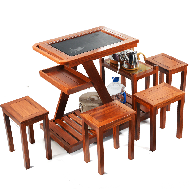 True to Chinese style tea tables and chairs the composite solid wood tea tea kungfu tea set tea tray table household