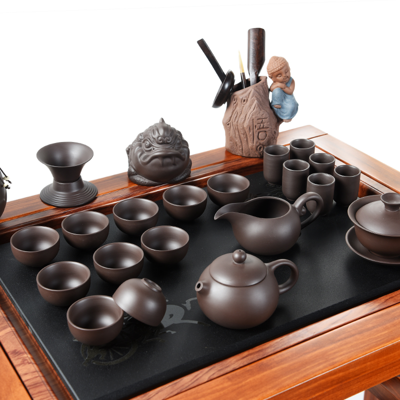 True to Chinese style tea tables and chairs the composite solid wood tea tea kungfu tea set tea tray table household