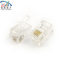 Crystal head 4P4C crystal head phone accessories Phone microphone crystal head gilded FU