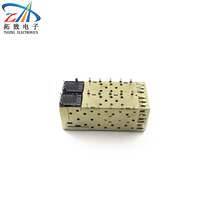 SFP Cage High Performance Transfer Fiber Slot 2X2CAGE Bilayer Crimping with inner mens Set of SFP housing