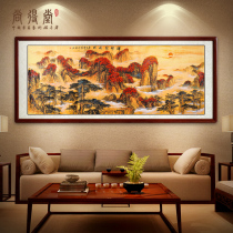 Landscape Painting Atmosphere Leaning on Mountain Living Room Decorative Painting Office Banner Character Painting Chinese hand painted Chinese painting Xiang Rui Fututu