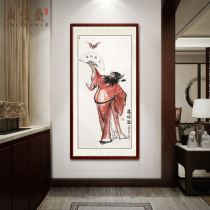 Zhong Kui portrait picks up the picture hand-painted authentic living room Chinese painting figure painting custom four-foot middle hall painting porch decorative painting