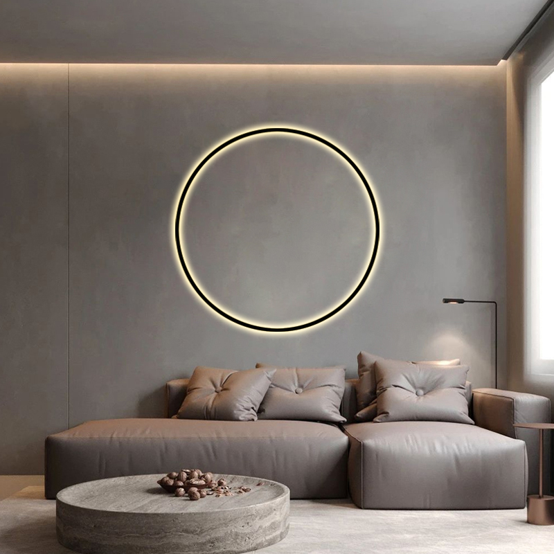 Modern Minimalist Wall Lamp Living Room Wall Light Bulb Bedroom Bedside Ambience Light Dining Room Bar round Decorative Lamp