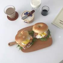 Door teeth ins Day-style Bread Chopping Block Retro Vintage Sushi Pizza Dessert Cake Fruit Small Trays