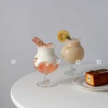 Door teeth ins high face value pear shaped glass cup large capacity juice cup drinks cup mousSnow coffee cup 450ml