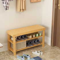 Shoes cabinet on the outside of the door to sit on the bench Bamboo Shoe Rack Entry Living-room Swap bench Home Bed Tail Able to sit on the bench