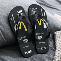 2020 summer new couple net red black flip-flops men and women ins tide non-slip household beach wear