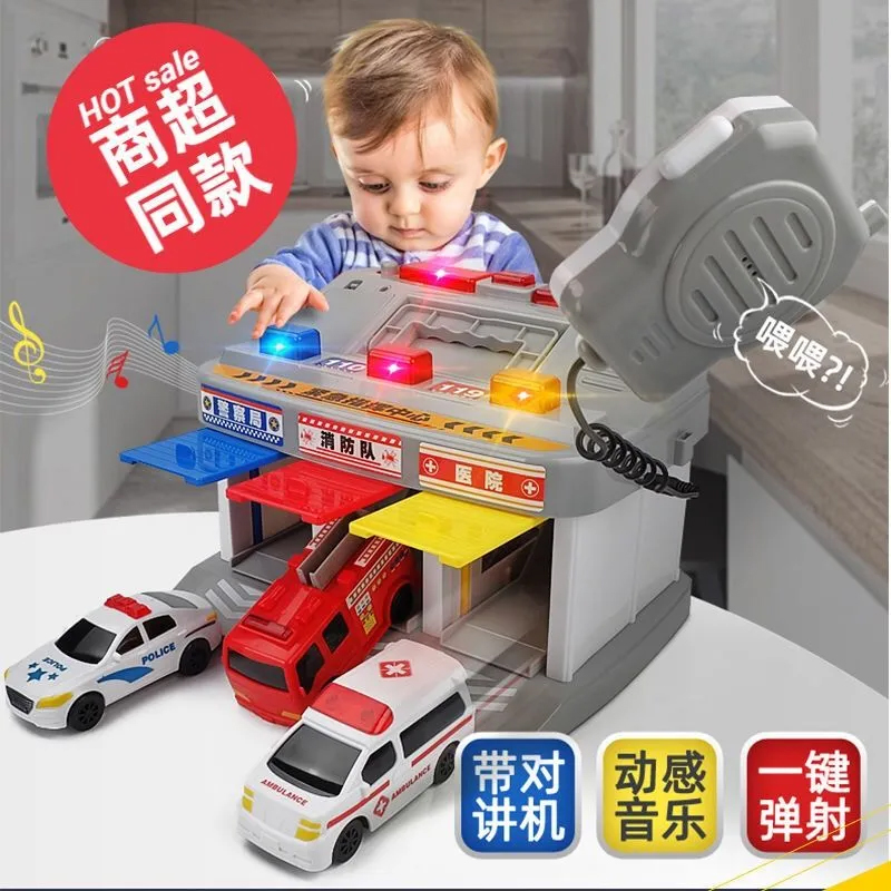 Lefly Emergency Command Center Police Fire Emergency Parking Lot Toy Children 3-6-year-old called machine containing box-Taobao