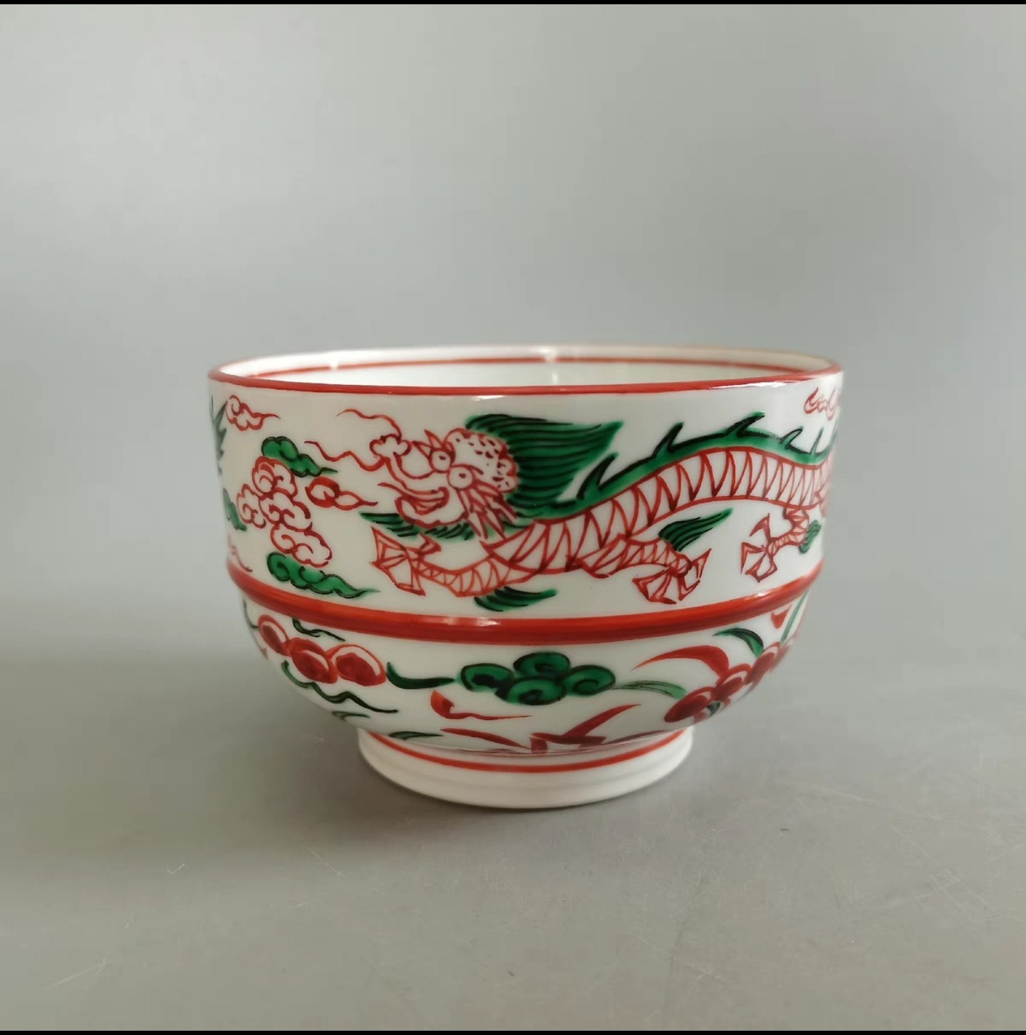 日本京烧美陶园平安德泉平安昇作龍茶盌抹茶碗售出不退不换