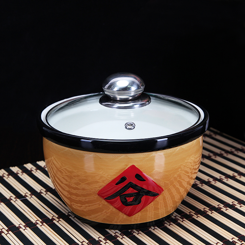 Traditional farmhouse characteristic steamed food bowl of household ceramic soup bowl with a lid soup bowl stew seasoning as cans rainbow such use