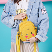 Cute Pikachu canvas bag women's 2019 new Korean fashion Joker hand shoulder messenger bag ins