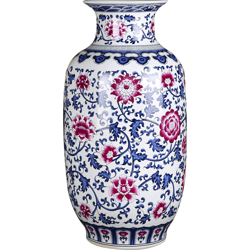 Jingdezhen blue and white porcelain vase archaize bucket colors lotus flower idea gourd bottle arranging flowers sitting room Chinese ancient frame furnishing articles