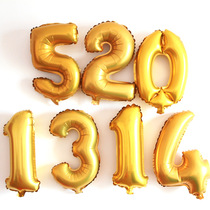 16 inch gold letters thick aluminum film number letters for wedding room layout Happy Birthday Party children birthday balloon