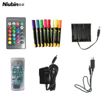 Newbin fluorescent plate accessories Power controller Silver plate remote control Rechargeable battery box Small bracket Power supply special fluorescent pen set blackboard 12v power supply usb conversion boost line Tripod