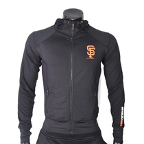 Baseball League sports jacket men slim stretch quick-dry training running long sleeve zipper jacket casual hooded