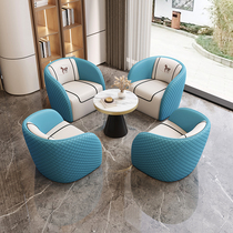 Single Sofa Light Luxury Modern Leisure Hotel Lounge Area Business Sales House Reception Guests Negotiate Table And Chairs Combination