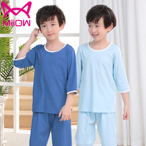 boys' home clothes children's pajamas set pure cotton spring autumn long sleeve small boys medium and large children's summer thin air conditioning clothes