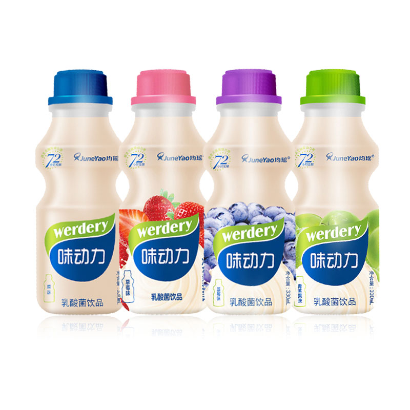 味动力 乳酸菌饮品 330ml*12瓶混合装整箱 均瑶果汁酸奶味饮品