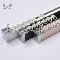 Thickened aluminum alloy curtain track slide rail straight rail Roman Rod curtain rod silent double track single double track top mounted side mount