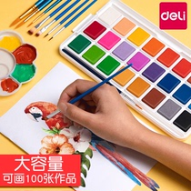 Del solid watercolor pigment gouache pigment set art professional students use beginner tool moisturizing sealed gouache paint box portable childrens painting tool sketching small Box Portable