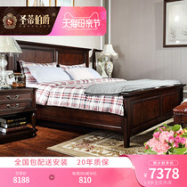 Minima American Countryside Bed Full Solid Wood Large Bed 1 8 m Bedroom Furniture Cherry Wood Home High Case Bed White