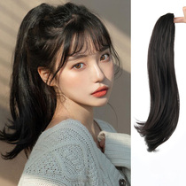 Wig female long hair Ponytail net red catch clip curls short big waves high ponytail strap type natural medium long hair