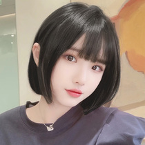 Wig womens short hair summer natural full headgear short clavicle hair styling natural simulation medium long hair wig set