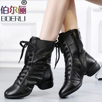 Belle Modern Dancing Women Shoes New Genuine Leather Sailors Dance Shoes Adults Soft Bottom Four Seasons Jazz Square Dance Boots