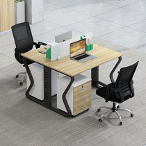 Double desk face to face two staff tables simple modern office card 2 staff desk