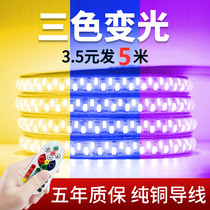 Lamp with led three-color living room ceiling 220v Neon home remote control colorful color-changing outdoor super bright waterproof light strip