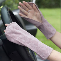 Sunscreen gloves Sleeves Women Ins Tide Nets Red Ice Sleeves Gloves Sunscreen Women Shading Speed Dry Thin open bike electric car