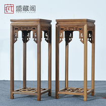 Mahogany furniture chicken wing wood flower stand Floor-to-ceiling living room Solid wood green Dill bonsai rack Chinese flowers antique flower pot rack