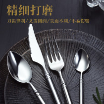 304 stainless steel steel steak knife and fork spoon set with four full sets of European-style Western table knife and fork spoon tableware