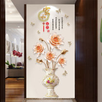 Chinese style 3D three-dimensional and rich wall stickers bedroom room living room background decorations self-adhesive wallpaper stickers