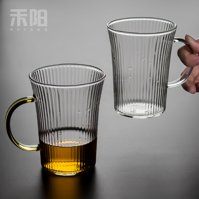 Send Yang refractory glass cup of green tea cup office cup with the tea cup of household water cup individual cup