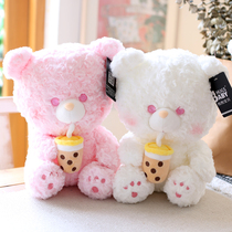 Milk Tea Cup Small Bear Paparazzi Teddy Bear Fur Suede Toy Soft Glutinous Bear Doll Accompany Sleeping With Pillow Cloth Doll Gift