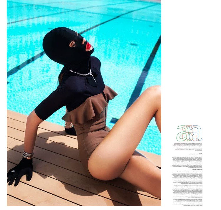 Mặt nạ chống nắng Gini bơi đầy đủ mặt nữ chống thấm nước nữ chống tia UV mũ bơi thiết bị lặn bảo vệ mặt mũ nam - Mũ bơi