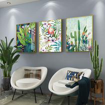 Living room decorative painting light luxury triple painting sofa background wall modern simple hanging painting Nordic Wall Crystal porcelain painting mural