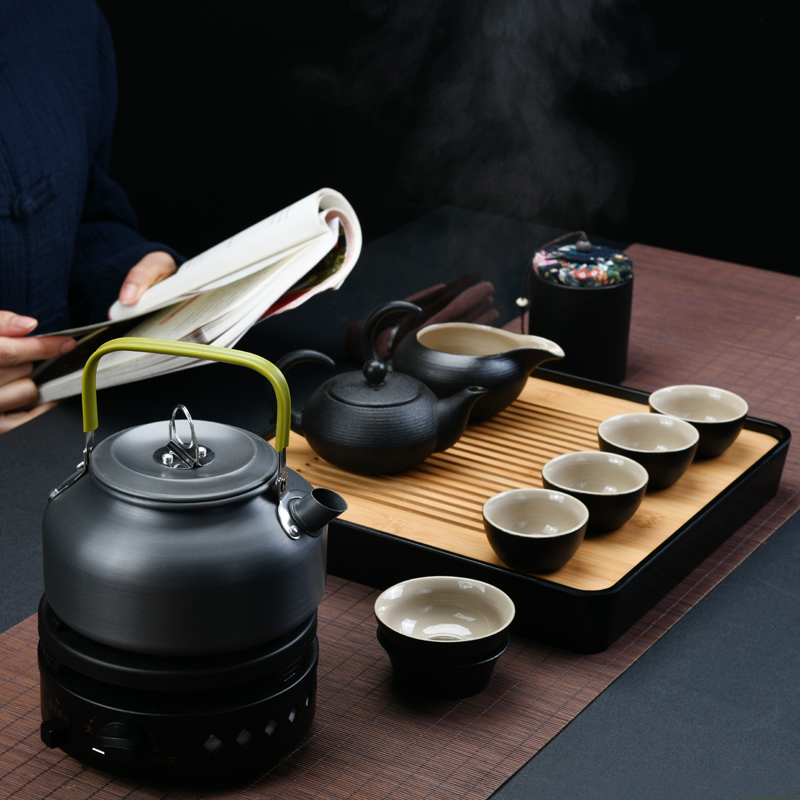 Xu ink is suing travel tea set suit portable kung fu tea set vehicle field with tea kettle boil tea stove