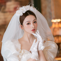 Bride hair accessories white wedding dress simple fashion headdress set beautiful flower hair hoop Super fairy