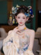 새로운 중국 스타일 틈새 틈새 파란색 손잡이 koi 신부 술 머리 액세서리 크리스탈 꽃 토스트 옷 Cheongam Headdress 새로운 중국 스타일 틈새 틈새 파란색 손잡이 koi 신부 술 머리 액세서리 크리스탈 꽃 토스트 옷 Cheongam Headdress