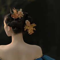 Goldfish hair accessories Ancient Dress Sophisticated Handmade Hanfu Creative Brocade carp Crystal Blossom Vintage Bridal Chinese Head Ornament